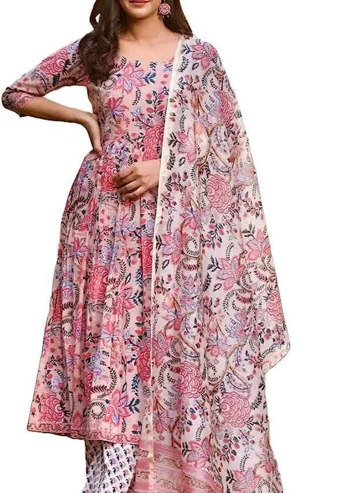 Pink Printed Kurta Set