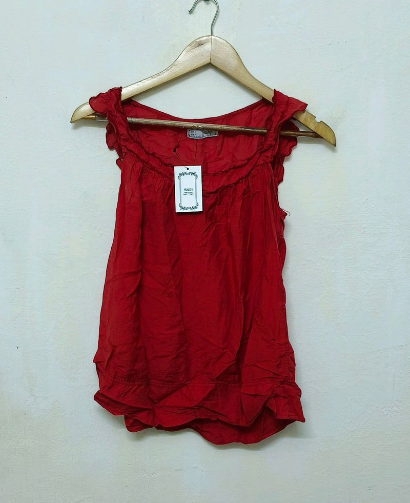 Trendy New Red Sleeveless Top For Women