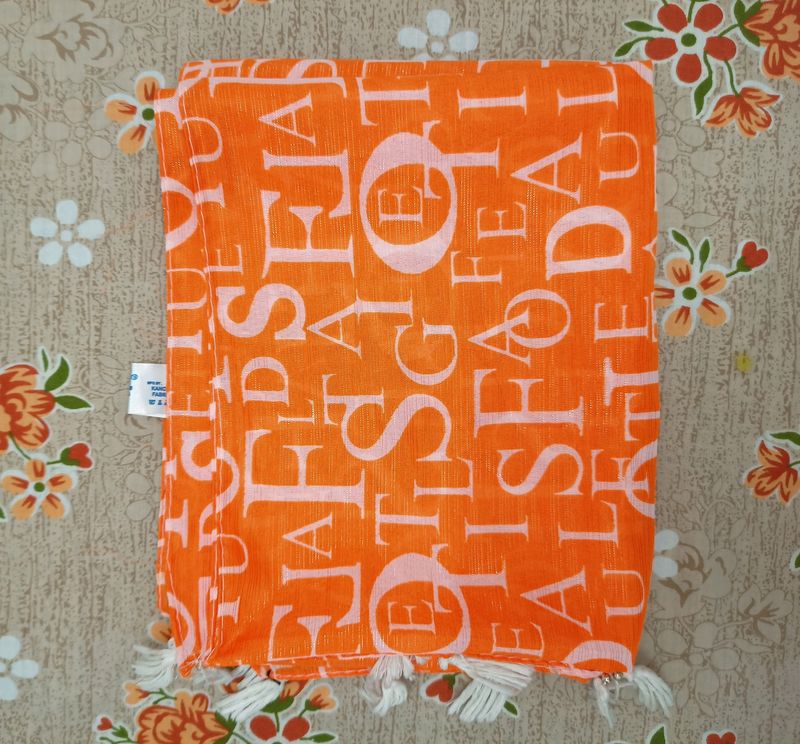 Orange Coloured Alphabet Printed Sc