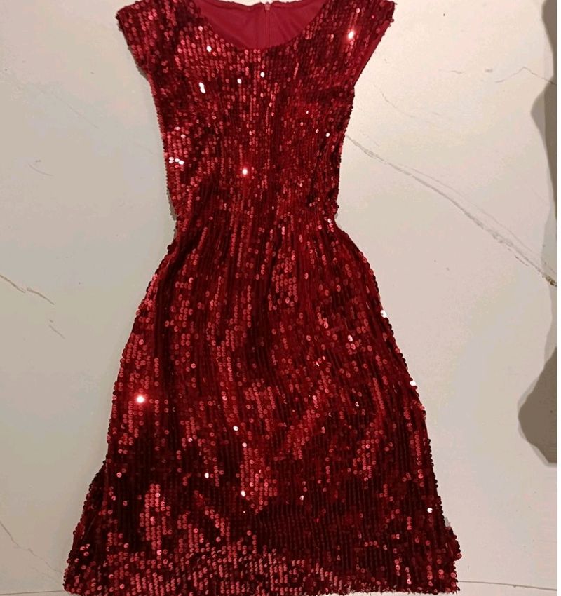 Cherry Red Sequin Dress 🍒