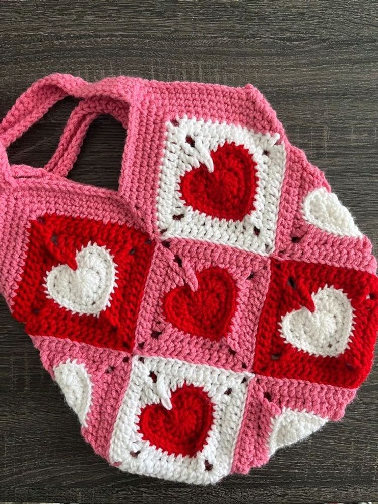 Crochet Heart Bag