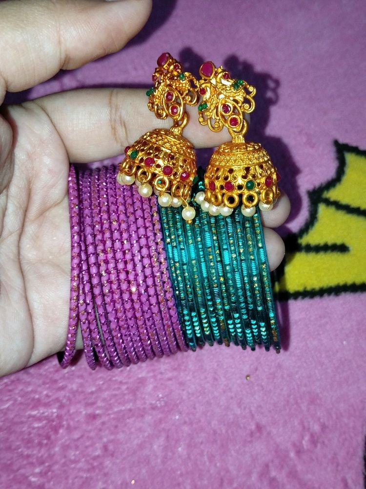 2 Bangle Sets & Earrings