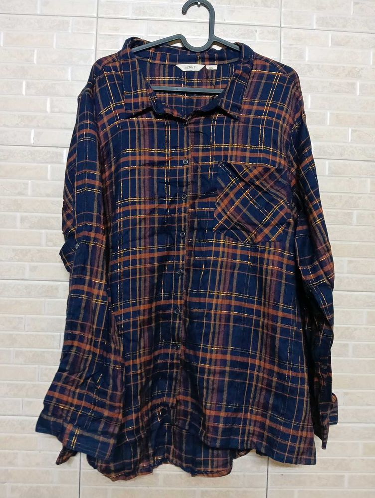 Red Blue Checked Shirt 6 Xl, Pure Cotton