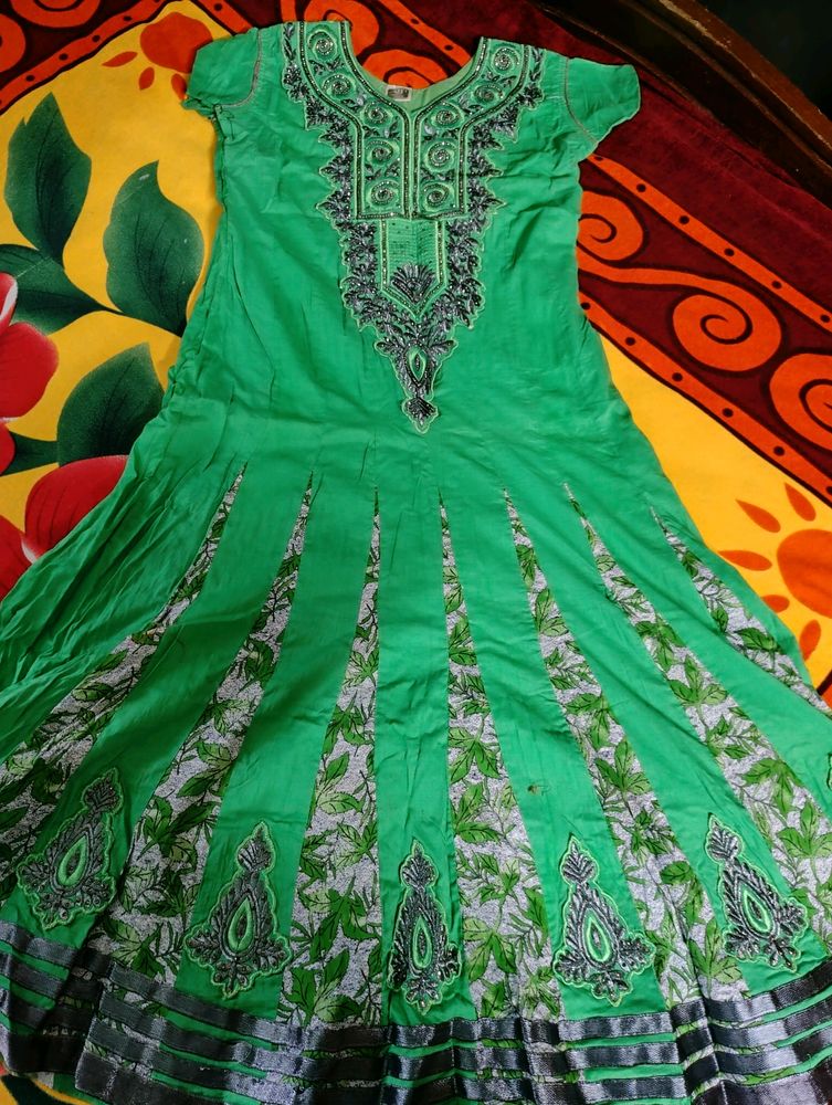 Green Ethnic Anarkali