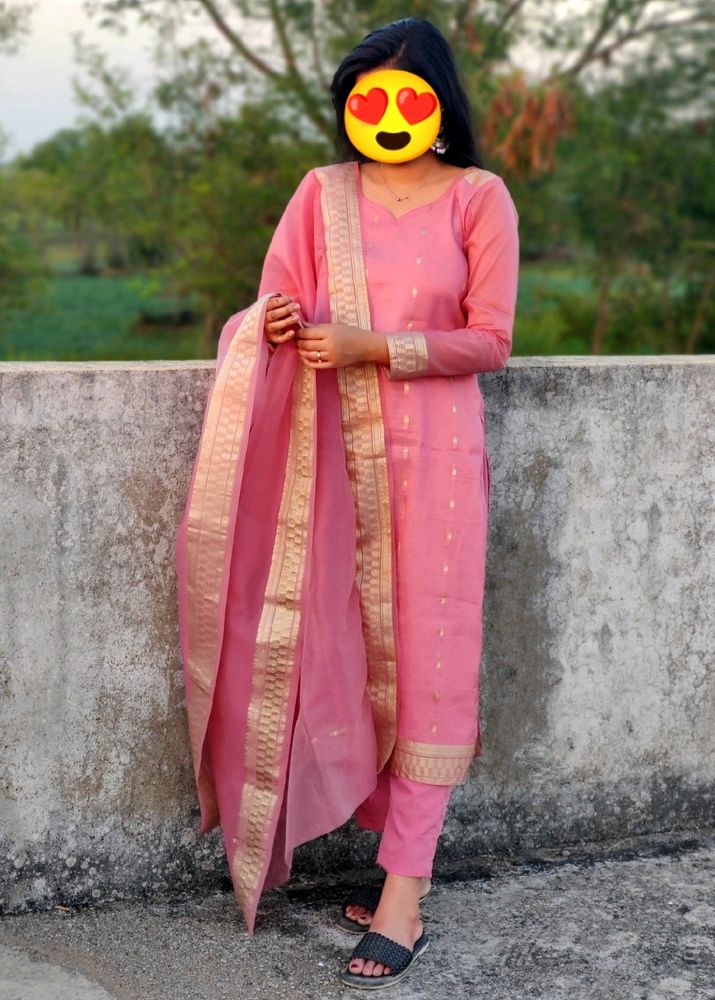 Diwali Special ✨Organza Kurta Pants And Dupatta