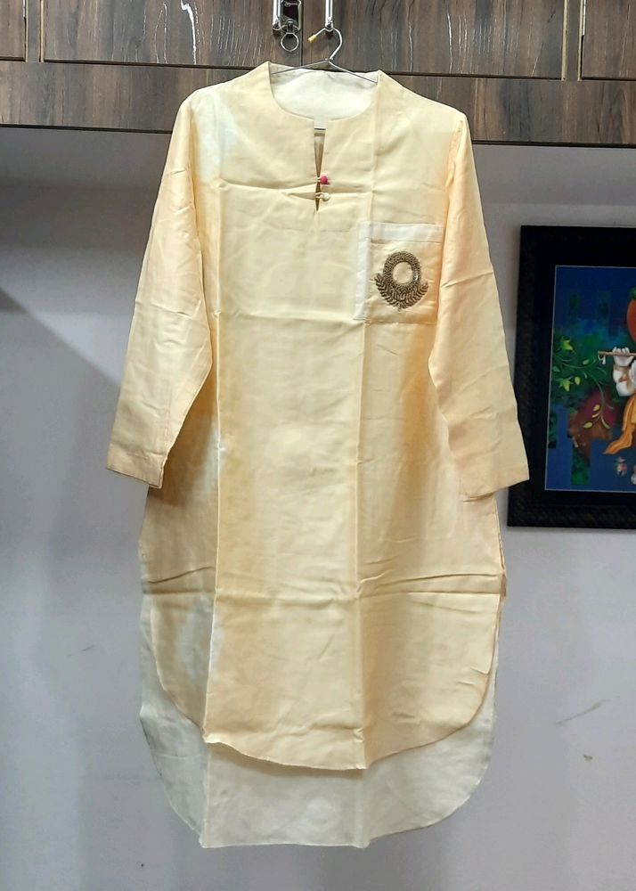 Cream Work Kurta