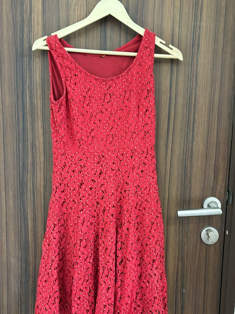 Cute Flared Mini Red Dress