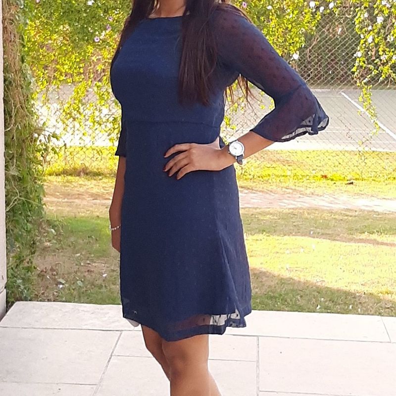 Women Navy Blue Mini Dress