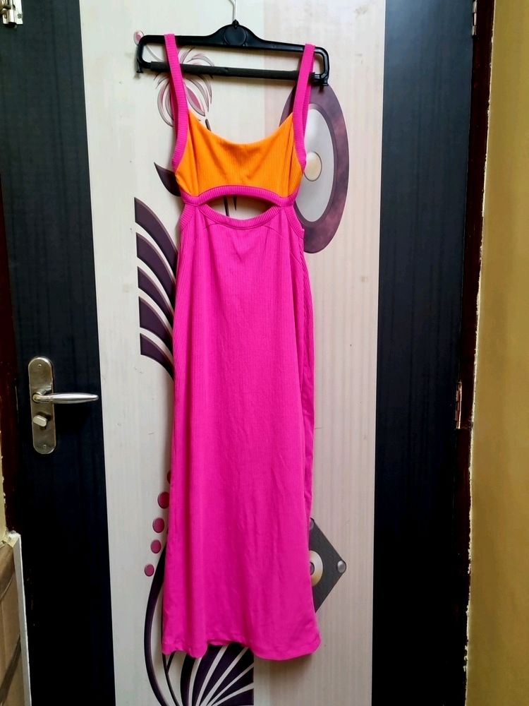 Trendyol Pink And orange colour block Dress