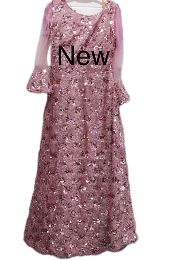 Pink Ethnic Gown For Girls