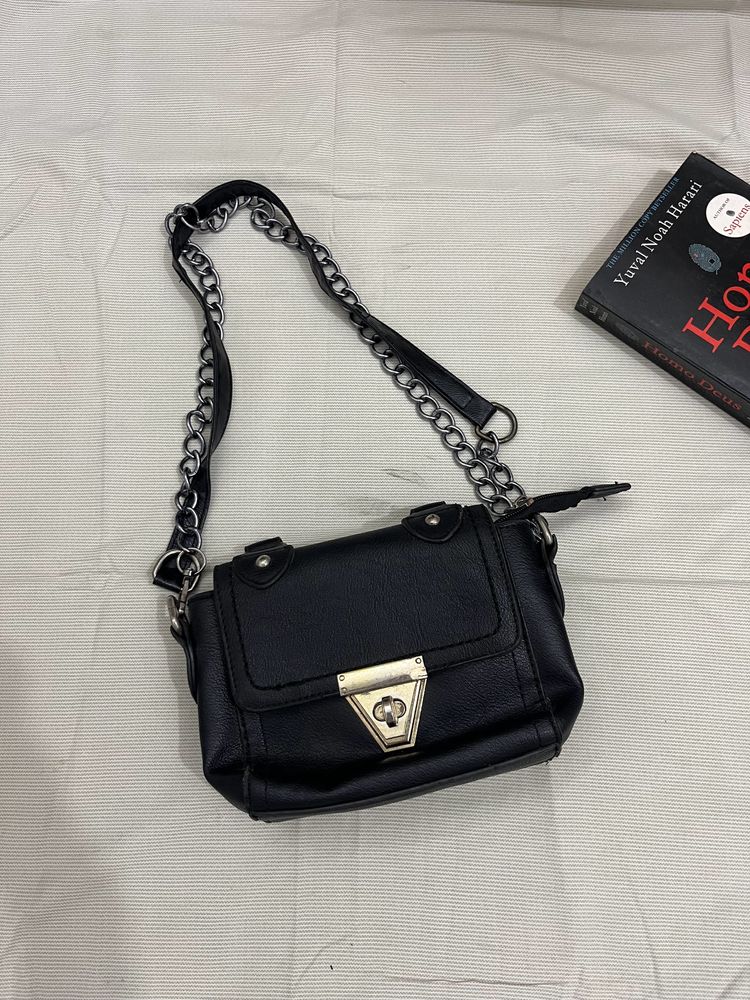 Black Mini Bag With Buckle