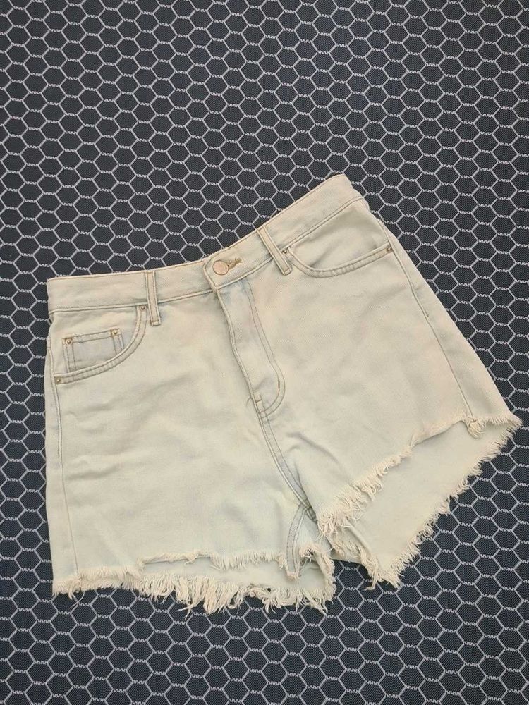 Washed Blue Denim Shorts