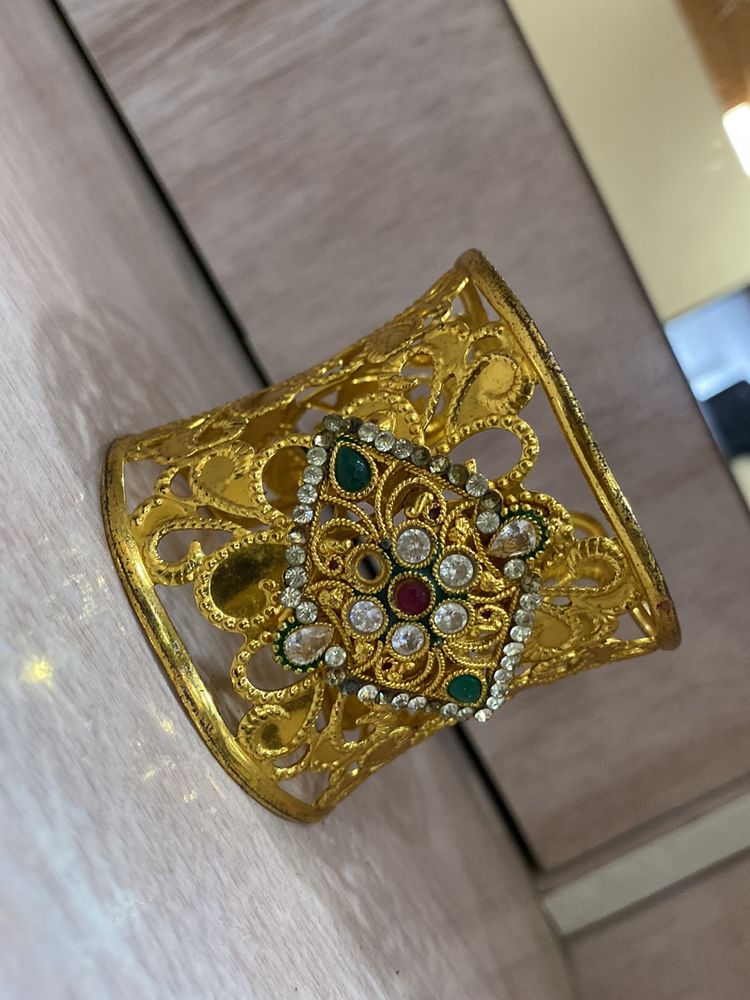 Golden Kada Free Size Stone Work