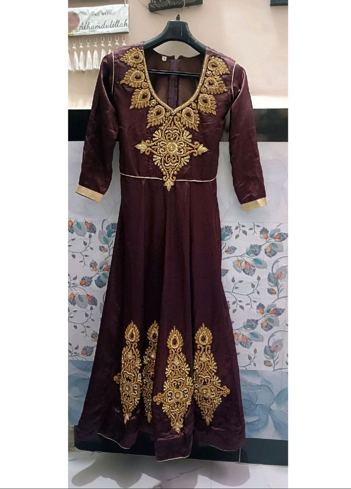 ❤️Maron Anarkali Suit Set