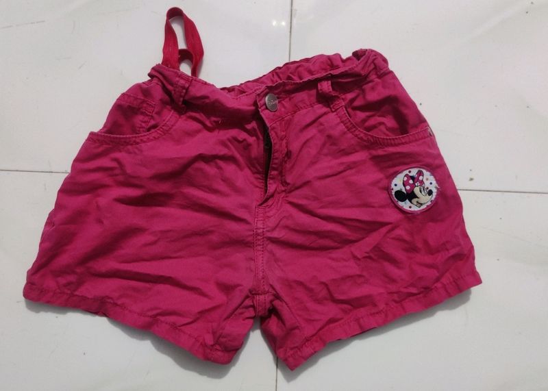 Pink Cotton Shorts