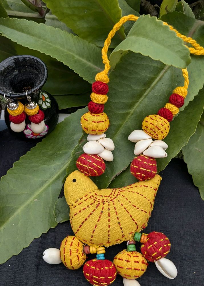 Handmade Yellow Bird Neckpiece