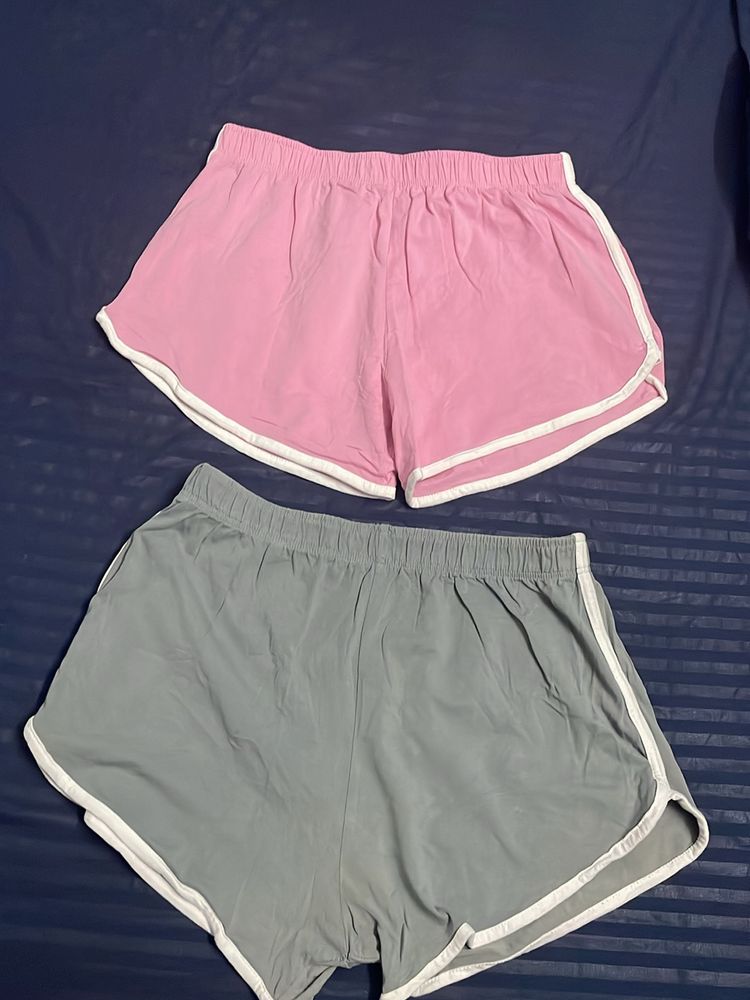 Pink And Grey Shorts