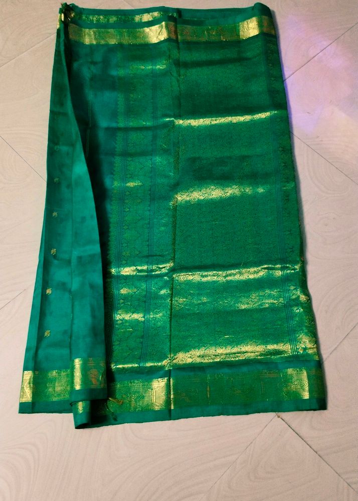 Sea Green Colour Pure Kanchi Pattu Saree