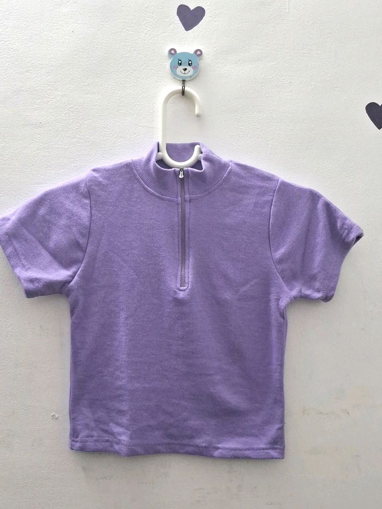 Lavender Zipper Top