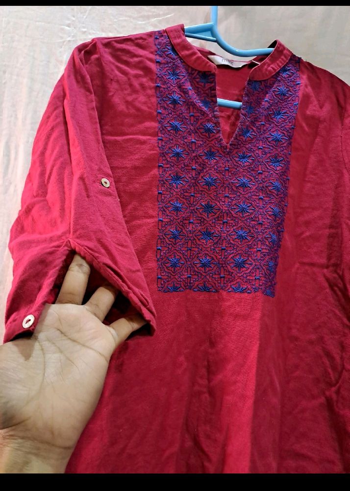 Bright Red Short Kurti