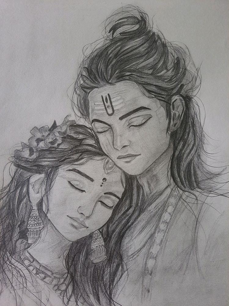 shiv shakti sketch 💖✨️