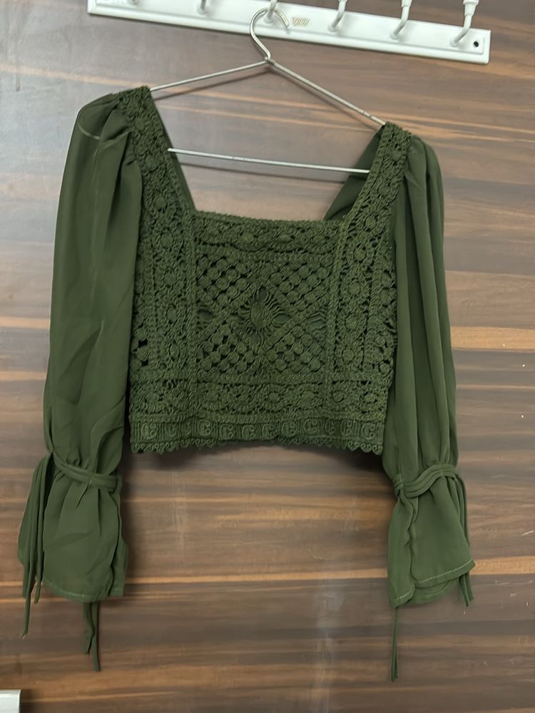 Women Green Beautiful Top