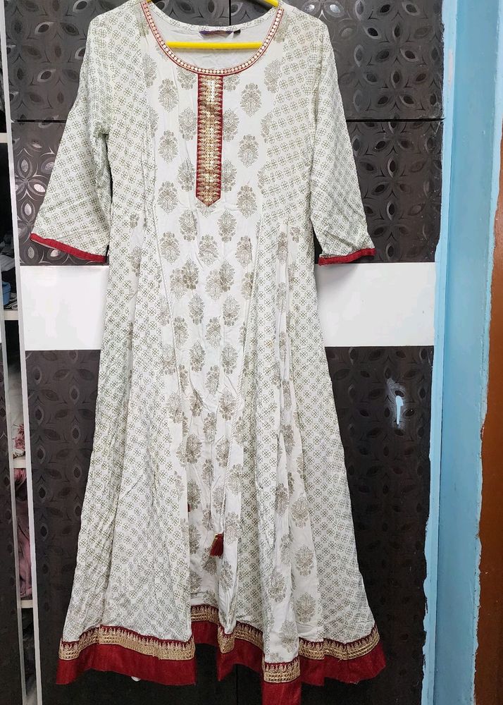 White Anarkali Kurta