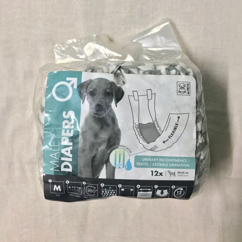 M-Pets Male Dog Diapers M Size (4-10kgs) 9pcs