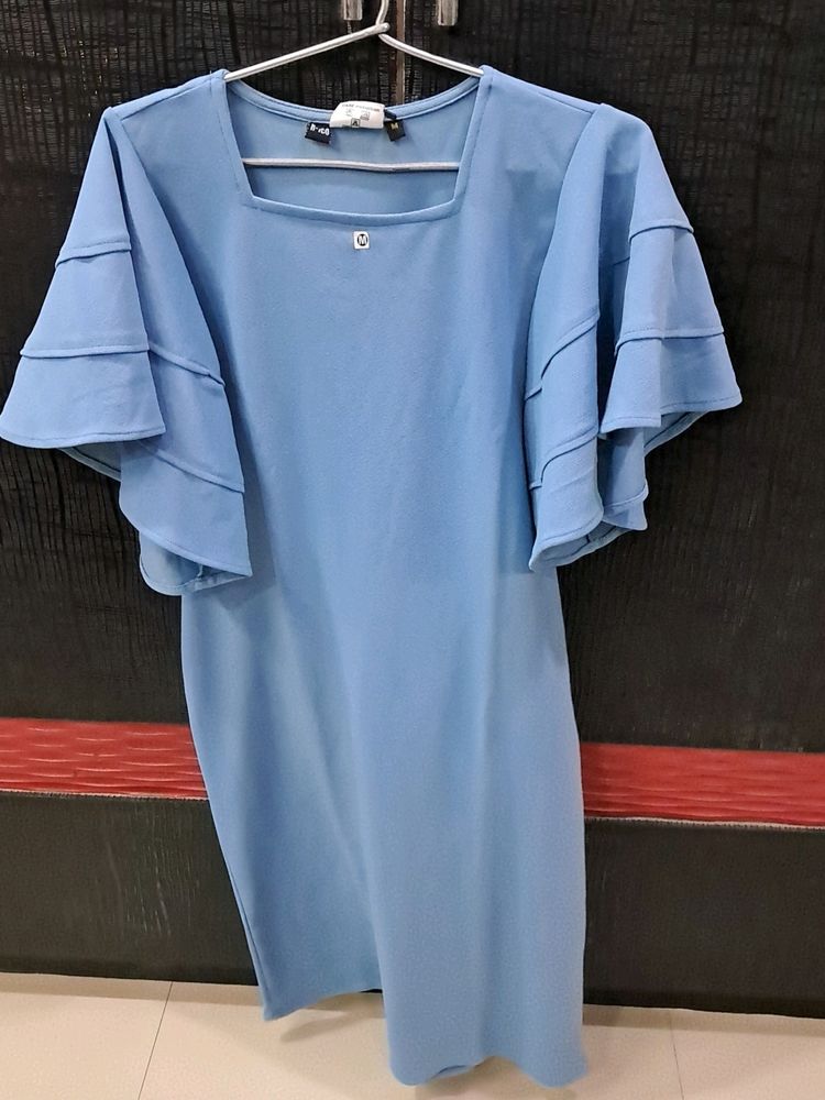 PURVAJA:Size(M):TURQUOISE BLUE DRESS