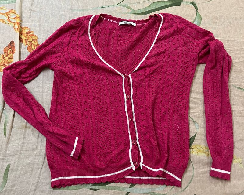 Pink Full Sleeves Sweater