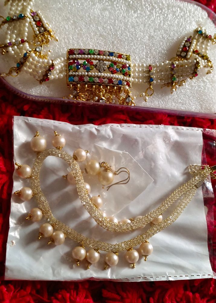 Ethnic Traditional And Fency White Pearl Necklace