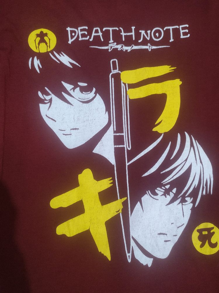 Death Note Anime Maroon Printed T-shirt👕Only Cash