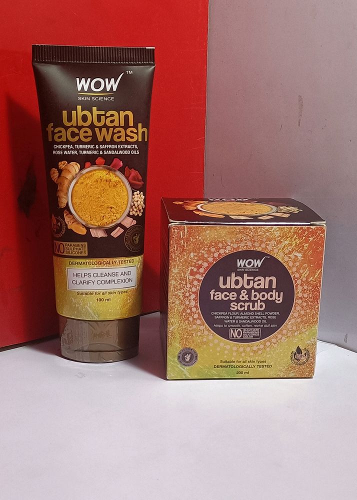 Combo of Wow Ubtan Face Wash And Body Scrub