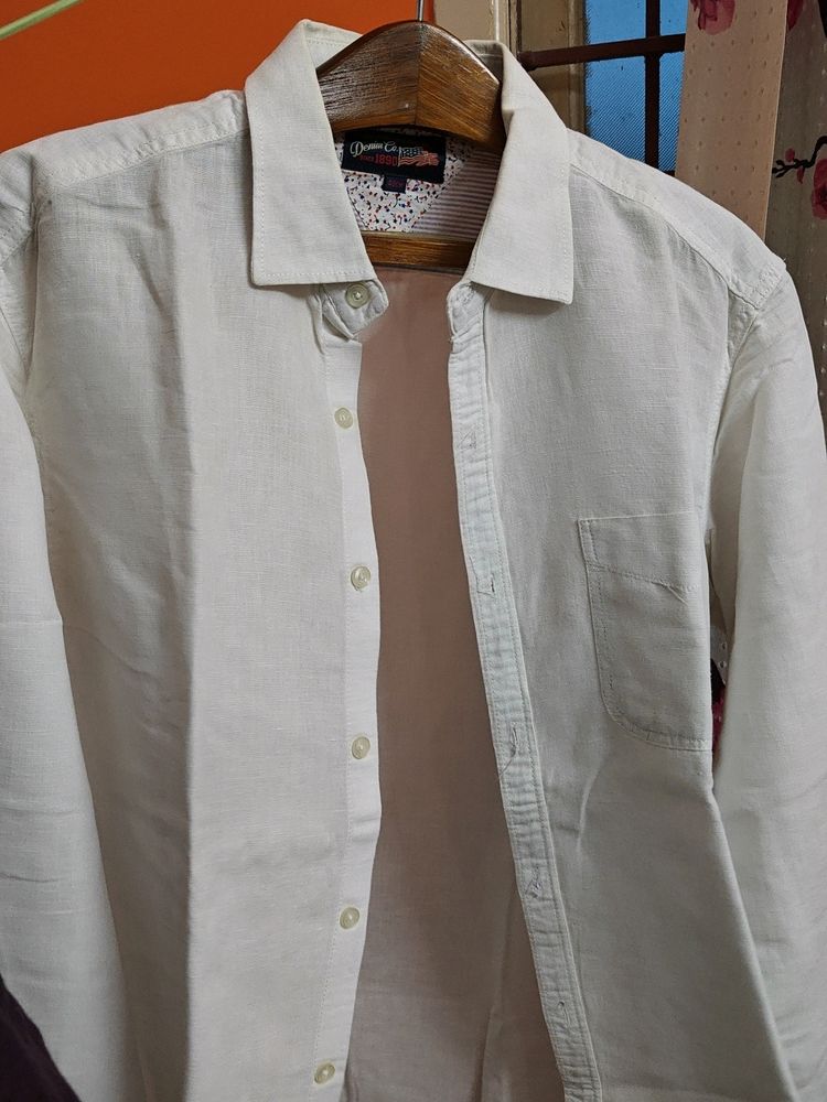 Brand New Looking White Linen Shirt