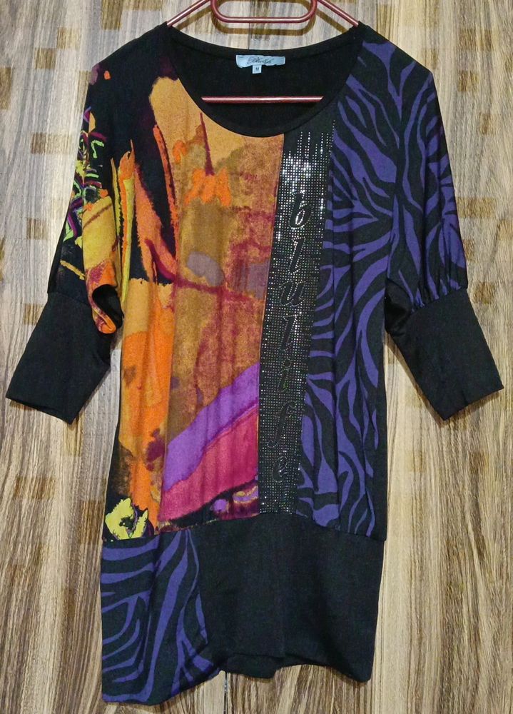 Multi Print Mid Sleeve Top