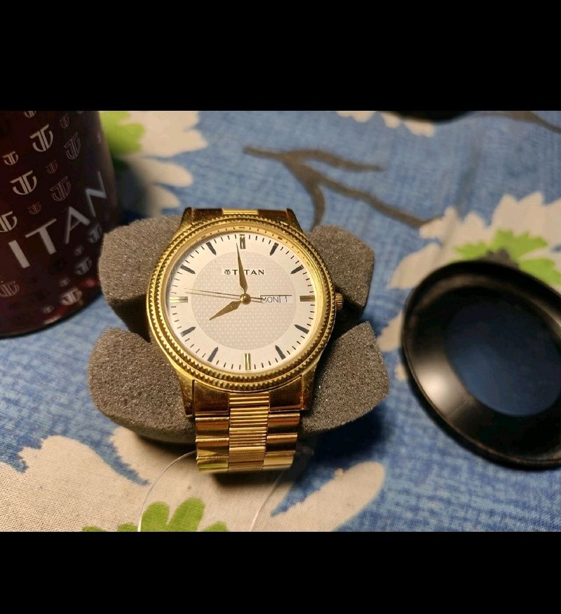 Titan New Watch Gold