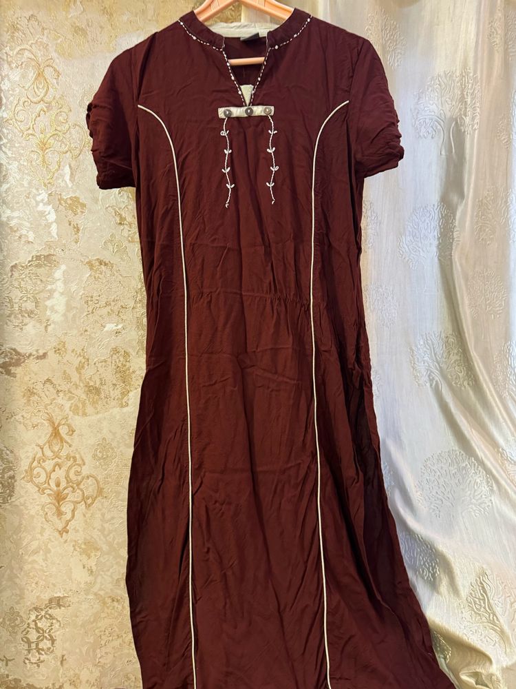 CLASSY BROWN KURTA FOR DAILY USE