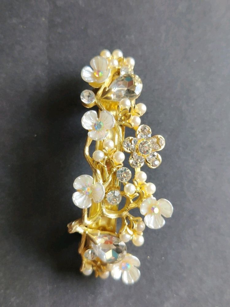 Pearl And Diamond Finished Hairpin