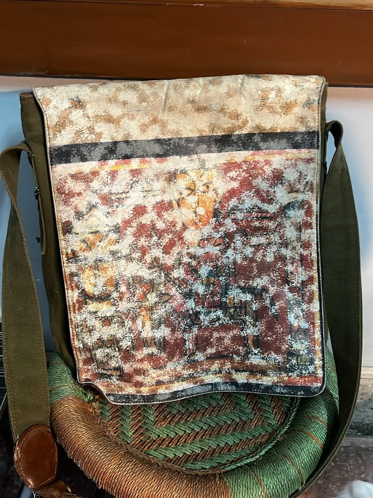 Collector’s Leather Bag With Artwork