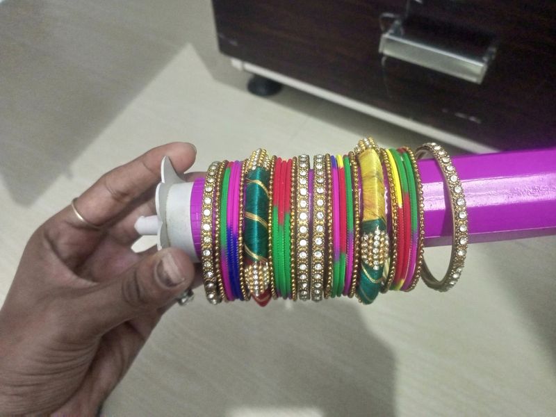 Navratri Special -Multi Colour Metal Thread Bangle