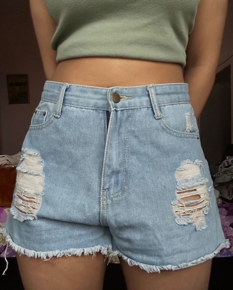 Denim Shorts From Shein