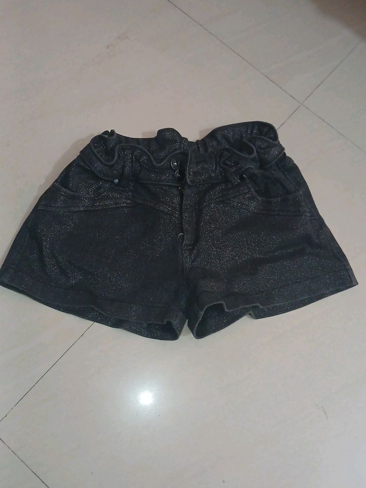 Black Shimmery Short