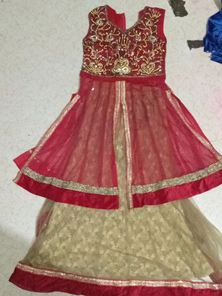 ♥️✨ Red and golden lehenga for girls age 10 to 12