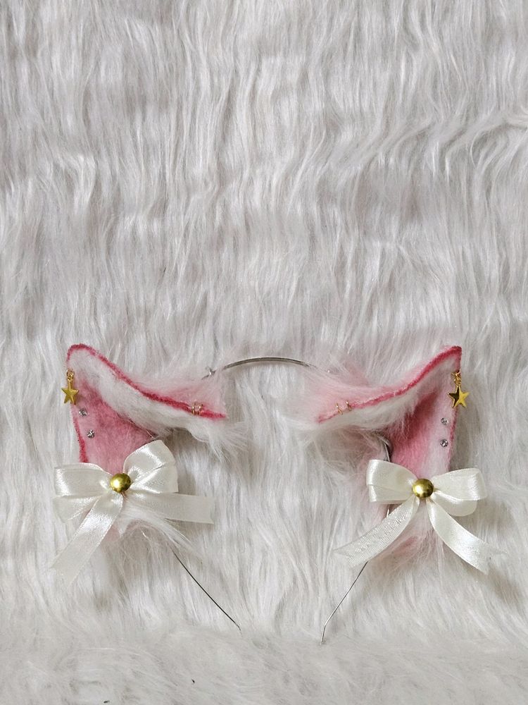 Pink Cat Ears With Ribbons 🎀✨️