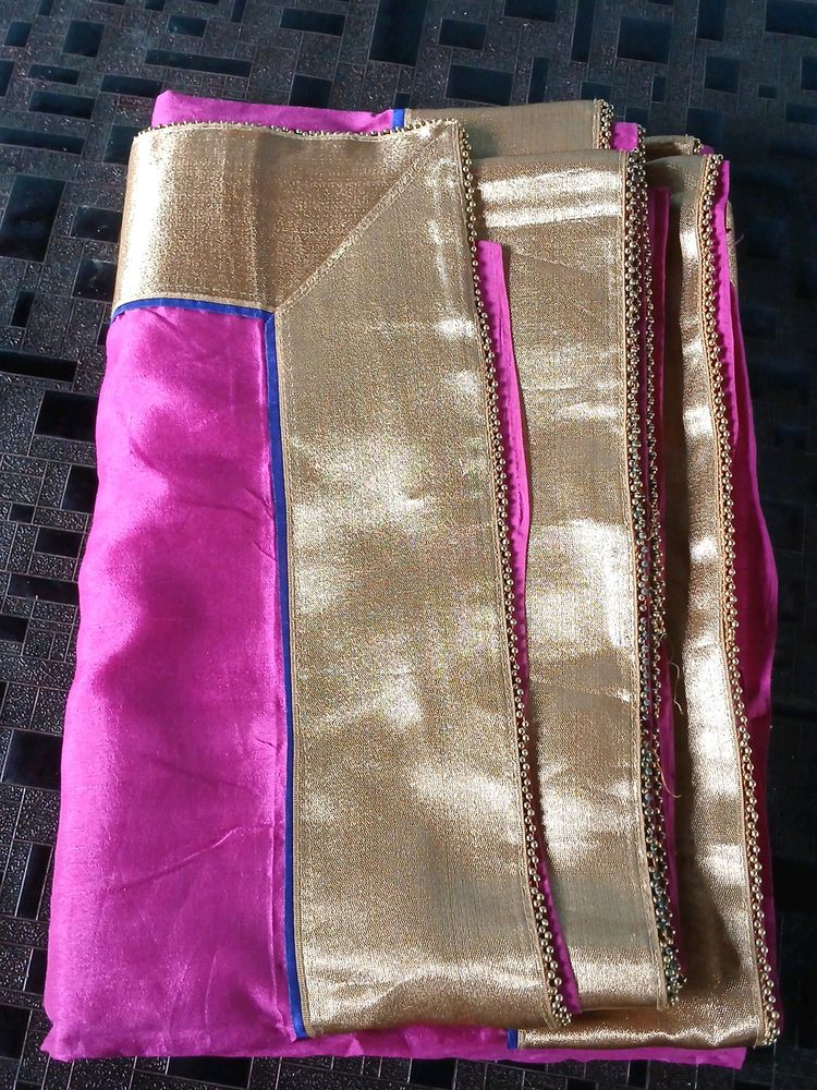 Pink Golden Saree