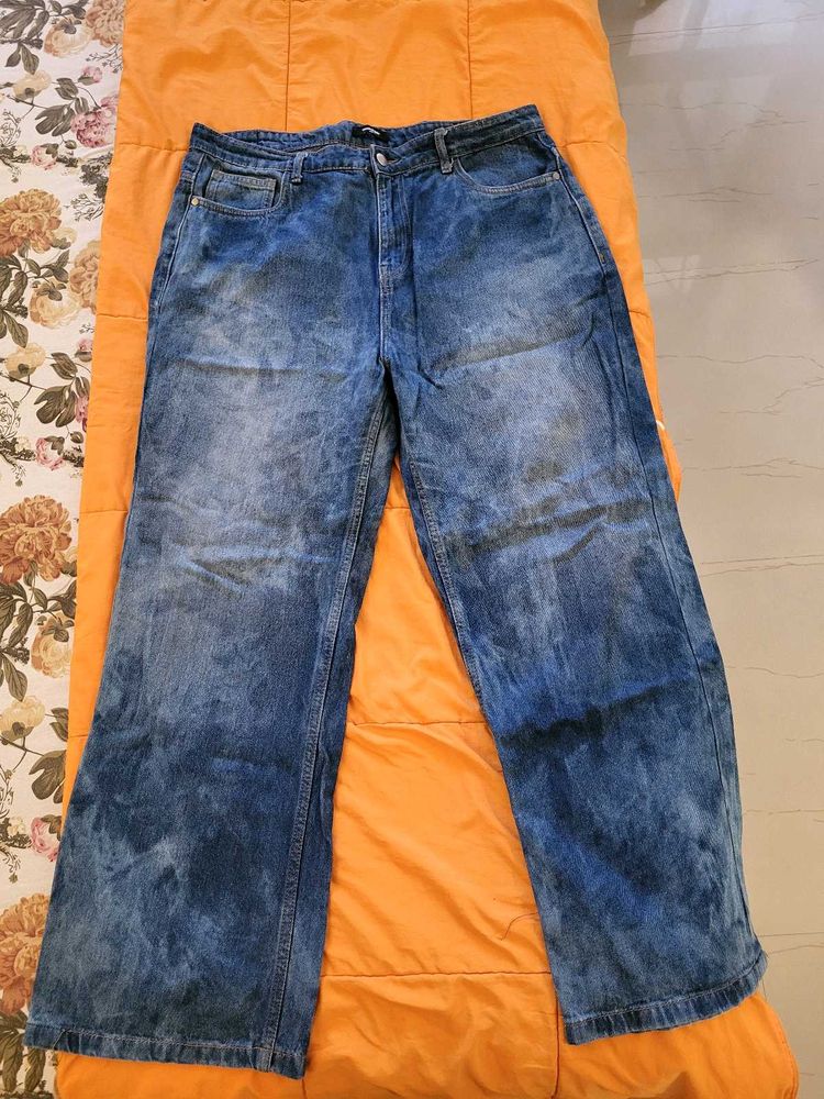 Blue Straight Leg Jeans