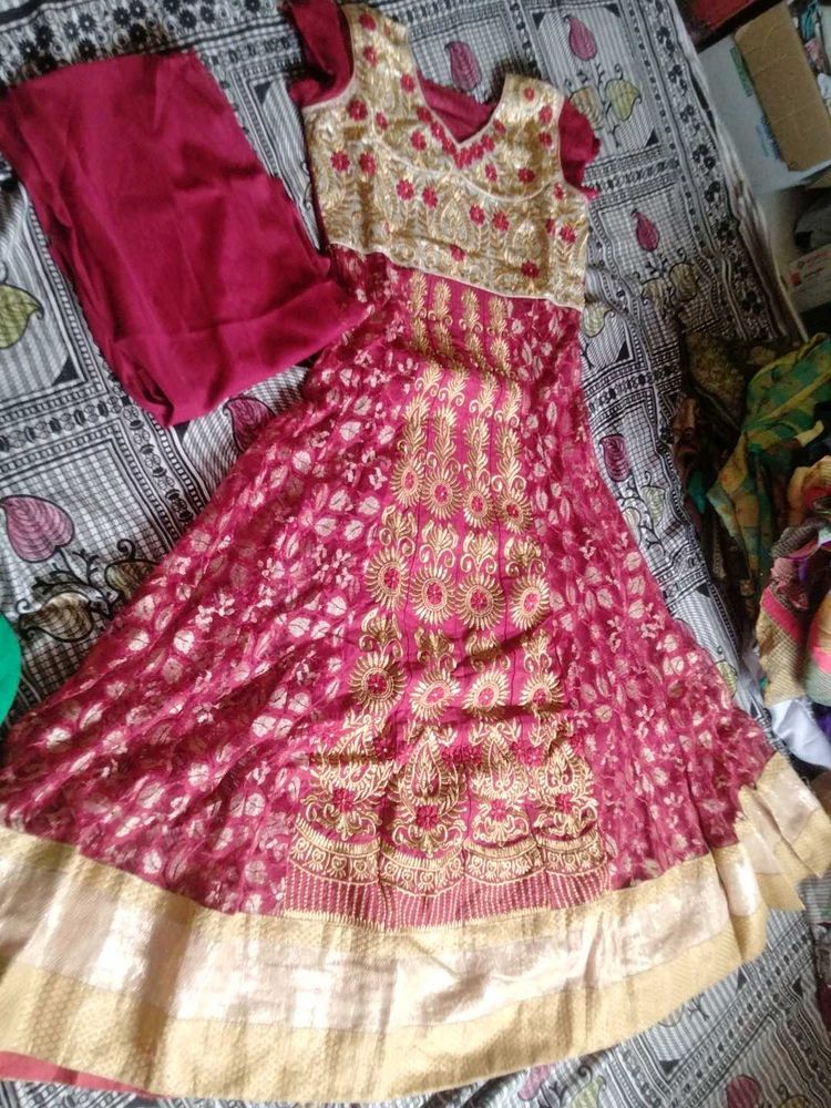 Readymade Designer Maroon Anarkali Dress