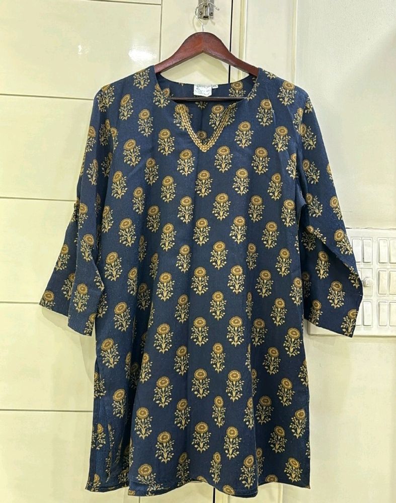 Navy Blue Designer Straight Kurta (Women)