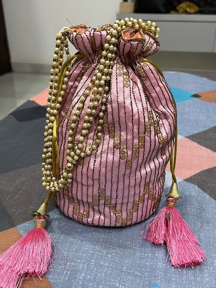 Pink Potli With Tassels