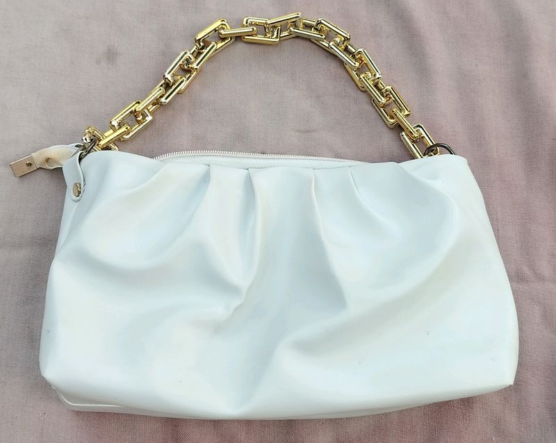 PU Leather Women White Bag